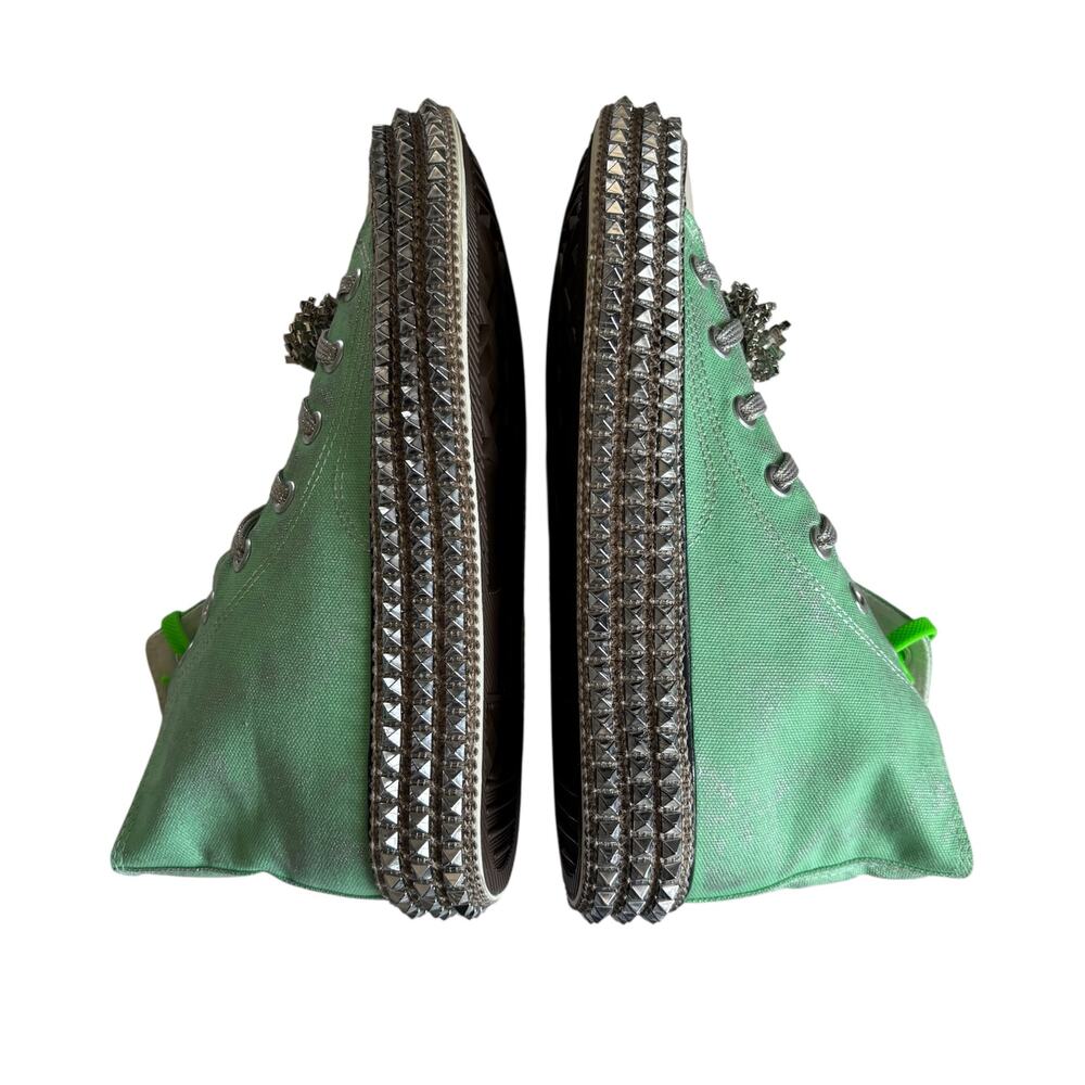 NAN-KU Couture Cruise Spring Mint Hi-Top Studded Embellished Sneakers sz 39 NEW - Picture 4 of 10